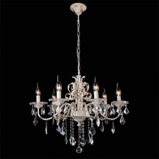 Подвесная люстра Eurosvet 3641/7 белый с золотом/прозрачный хрусталь Strotskis Подвесная люстра Eurosvet 3641/7 белый с золотом/прозрачный хрусталь Strotskis